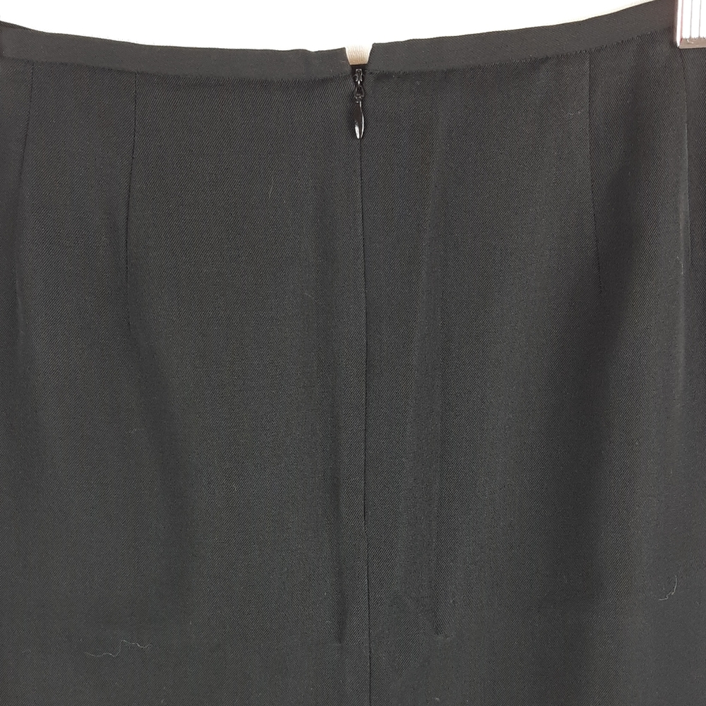 Jacqueline Ferrar Solid Black High Waisted Dark Academia Short Wool Skirt - Picture 8 of 11